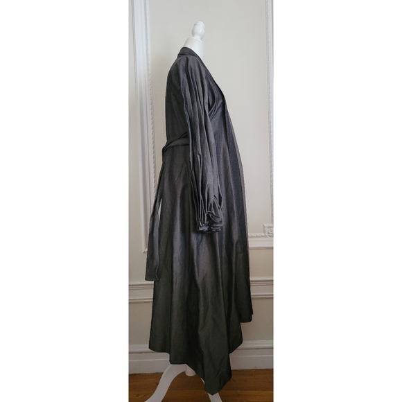 Divka Minimalist Charcoal Women's Trench Coat Japanese Design - Picture 2 of 4